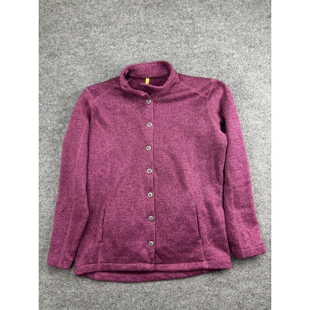 Cabela's Jacket Womens XL Pink Fleece Button Front Collared Pockets Outdoor